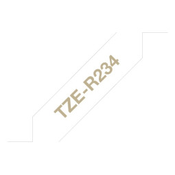 P-touch Satiininauha TZe-R234 kulta/valkoinen