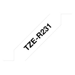 P-touch Satiininauha TZe-R231 musta/valkoinen