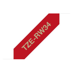 P-touch Satiininauha TZe-RW34 kulta/viininpunainen