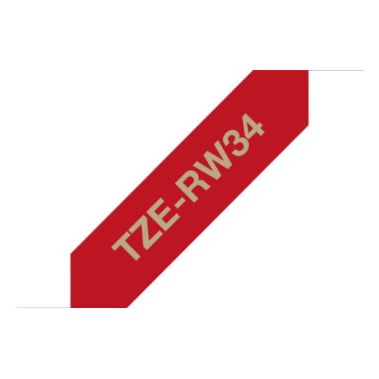 P-touch Satiininauha TZe-RW34 kulta/viininpunainen