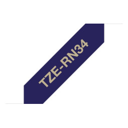 P-touch Satiininauha TZe-RN34 kulta/sininen