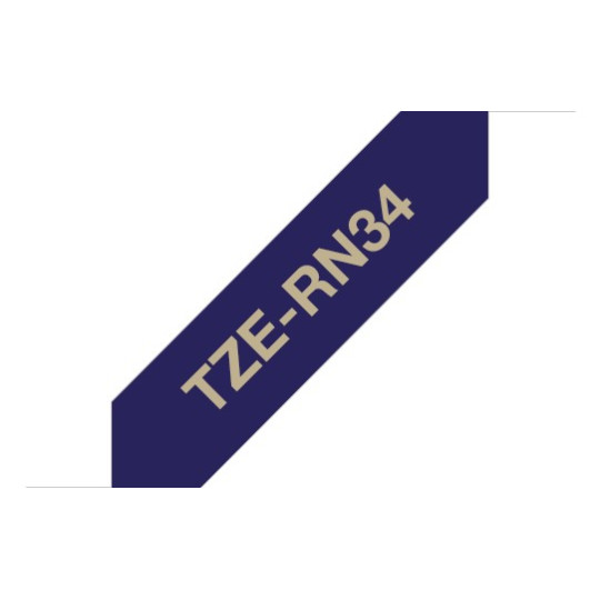 P-touch Satiininauha TZe-RN34 kulta/sininen