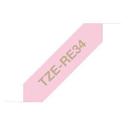 P-touch Satiininauha TZe-RE34 kulta/pinkki
