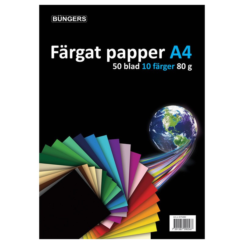 Väripaperi A4 80g lajitelma /50