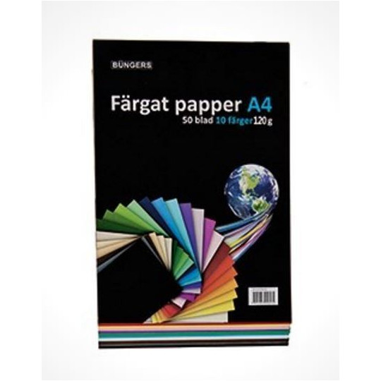 Väripaperi A4 120g lajitelma /50