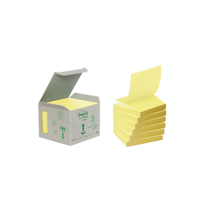 Viestilappu EKO 76x76mm Keltainen Post-It Z-Notes /6 nidettä