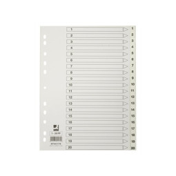 Numerohakemisto 1-20 A4 Muovi