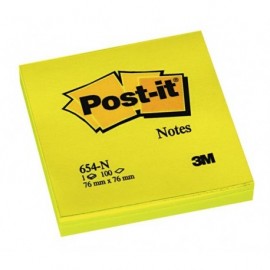 Post-It 654-N 76x76 mm Neonkeltainen viestilappu