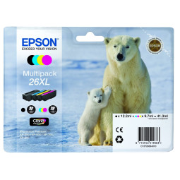 Epson T26 (26XL) Multipack 4 mustepatruunaa