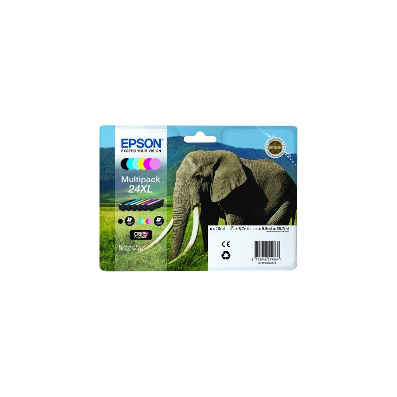 Epson T2438 (24XL) Multipack 6 mustepatruunaa