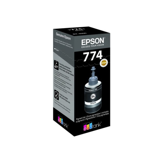 Epson 774 EcoTank Musta Mustesäiliö. Alkuperäinen 140 ml:n täytemuste, jolla tulostat jopa 6000 sivua.