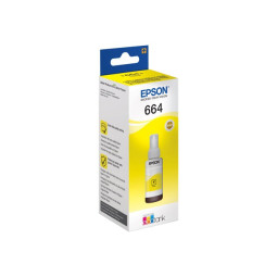 Epson 664 EcoTank Yellow Mustesäiliö. Alkuperäinen 70 ml:n täytemuste, jolla tulostat jopa 7500 sivua.