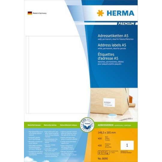 Herma 8690 Tulostustarra A5 148,5x205mm /400arkkia