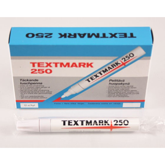 Maalikynä 2mm Textmark 250, klassikko maalitussi kestävällä akryylikärjellä ja alumiinirungolla
