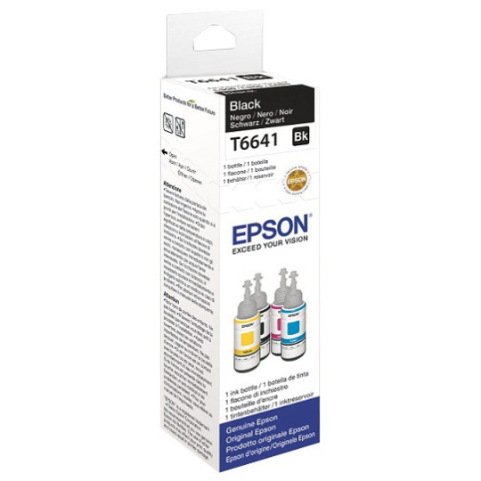 Epson 664 EcoTank Musta Mustesäiliö. Alkuperäinen 70 ml:n täytemuste, jolla tulostat jopa 4500 sivua.