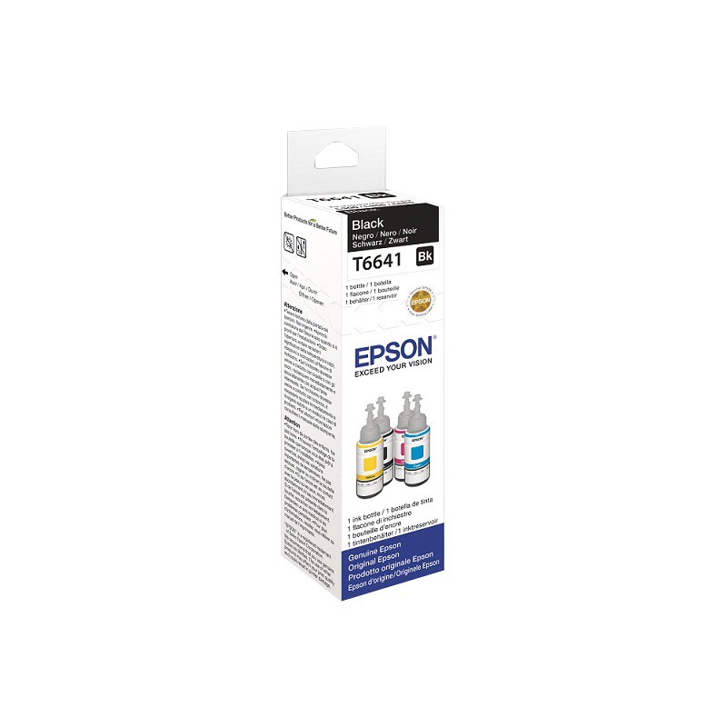 Epson 664 EcoTank Musta Mustesäiliö. Alkuperäinen 70 ml:n täytemuste, jolla tulostat jopa 4500 sivua.