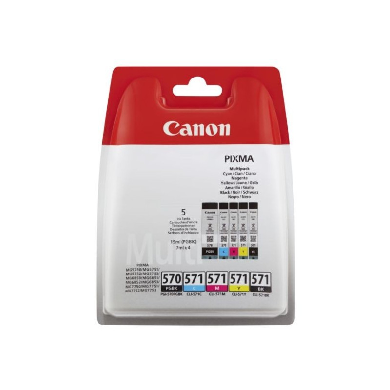 Canon PGI-570+CLI-571 Value Pack PGBK/C/M/Y/BK