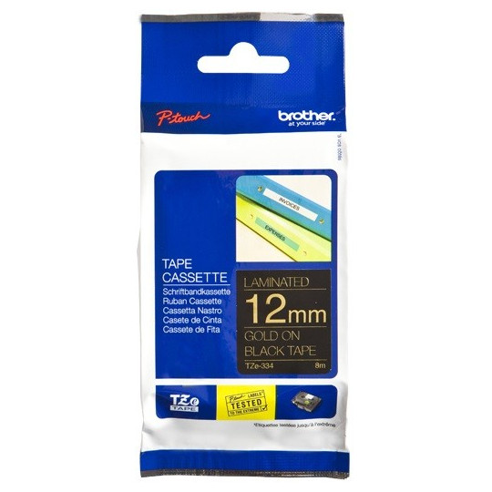 Brother TZe-334 12mm Kulta/Musta (P-Touch)