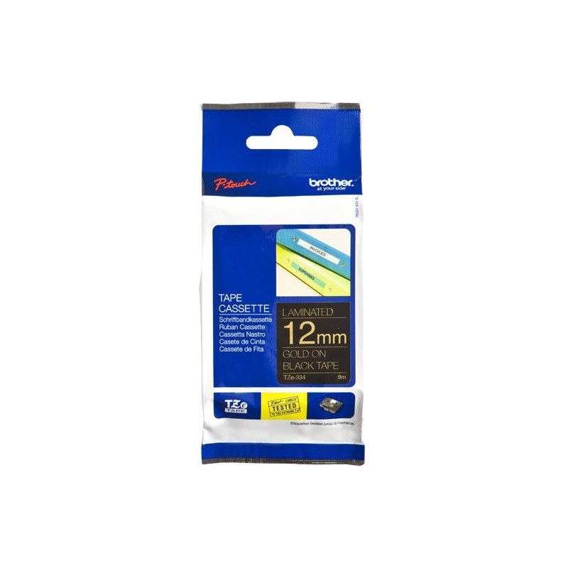 Brother TZe-334 12mm Kulta/Musta (P-Touch)