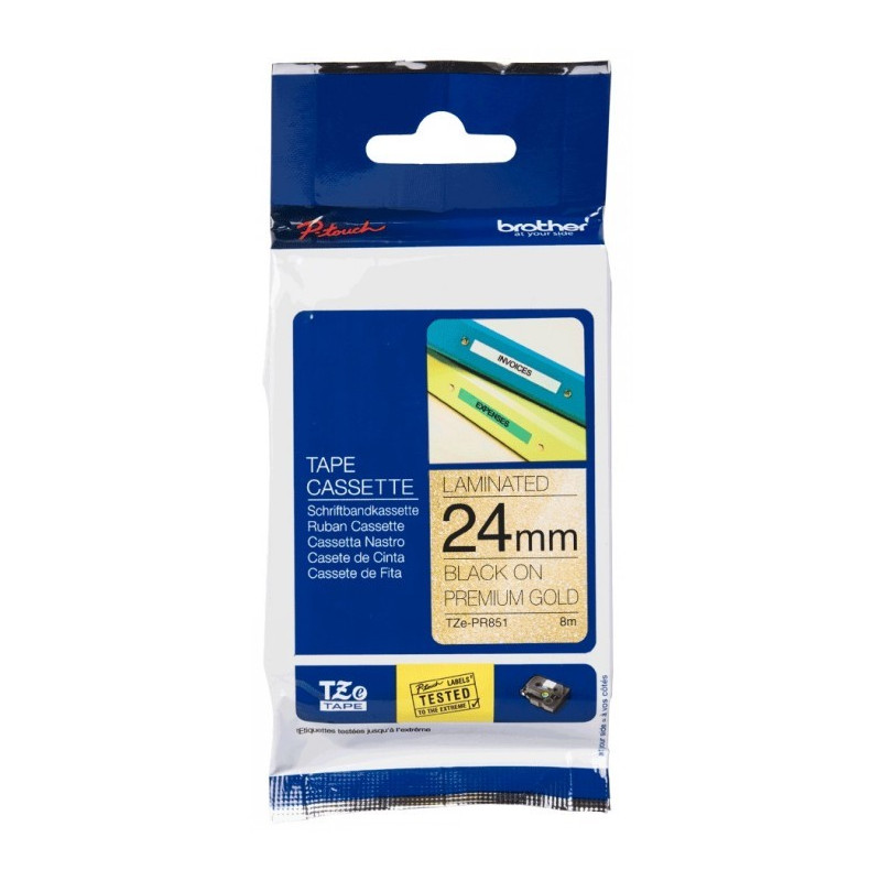 Brother TZe-PR851 24mm Musta/Kulta (P-Touch)