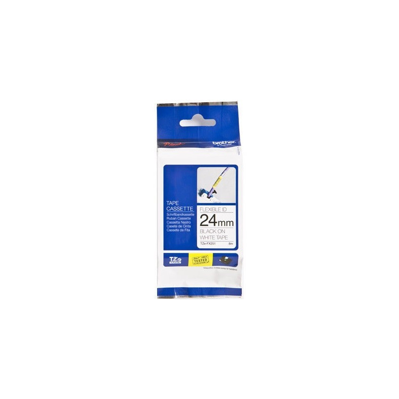 Brother TZe-FX251 24mm Musta/Valkoinen (P-Touch FLEX)