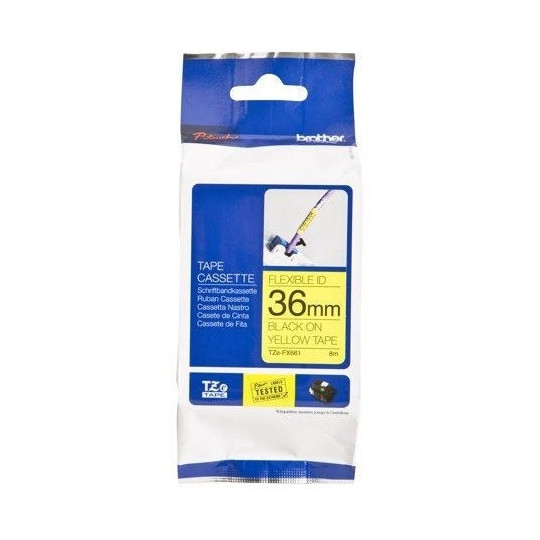 Brother TZe-FX661 36mm Musta/Keltainen (P-Touch FLEX)