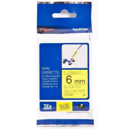 Brother TZe-FX611 6mm Musta/Keltainen (P-Touch FLEX)