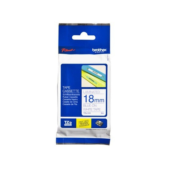 Brother TZe-242 18mm Sininen/Valkoinen (P-Touch)