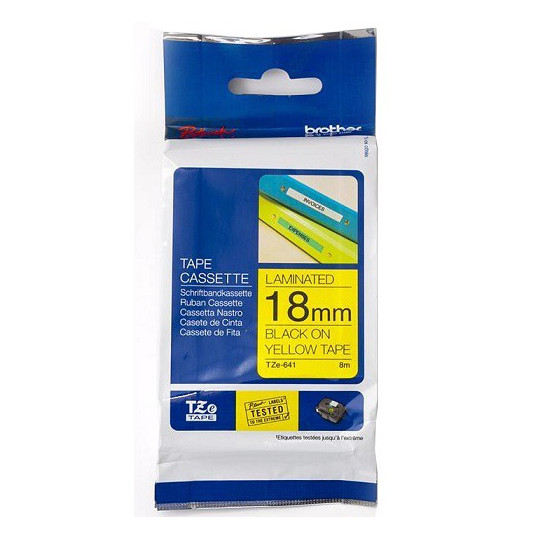 Brother TZe-641 18mm Musta/Keltainen (P-Touch)
