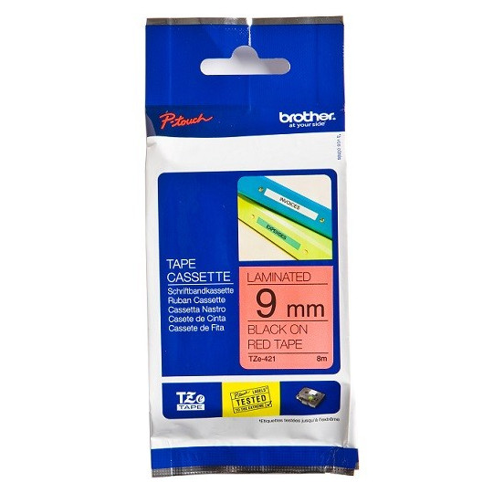 Brother TZe-421 9mm Musta/Punainen (P-Touch)