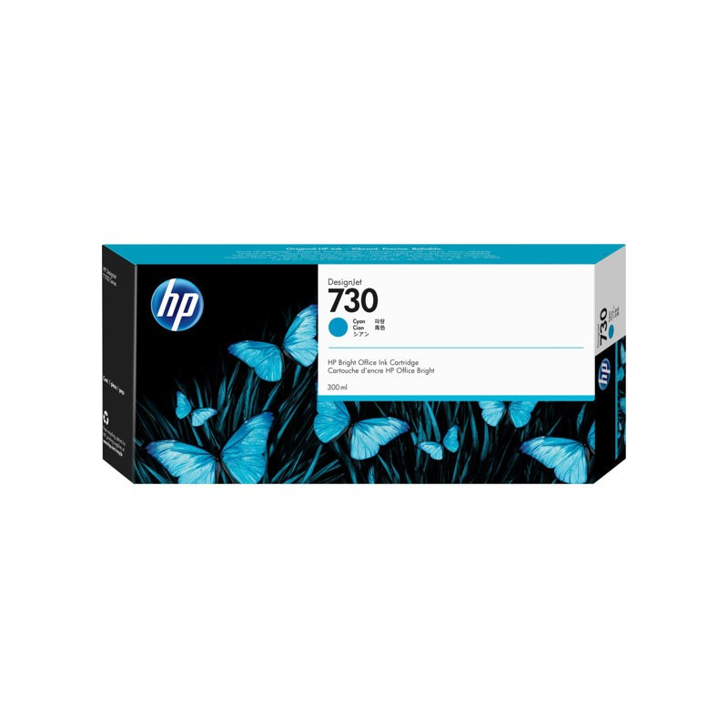 HP No 730 Cyan 300ml Mustepatruuna (P2V68A)