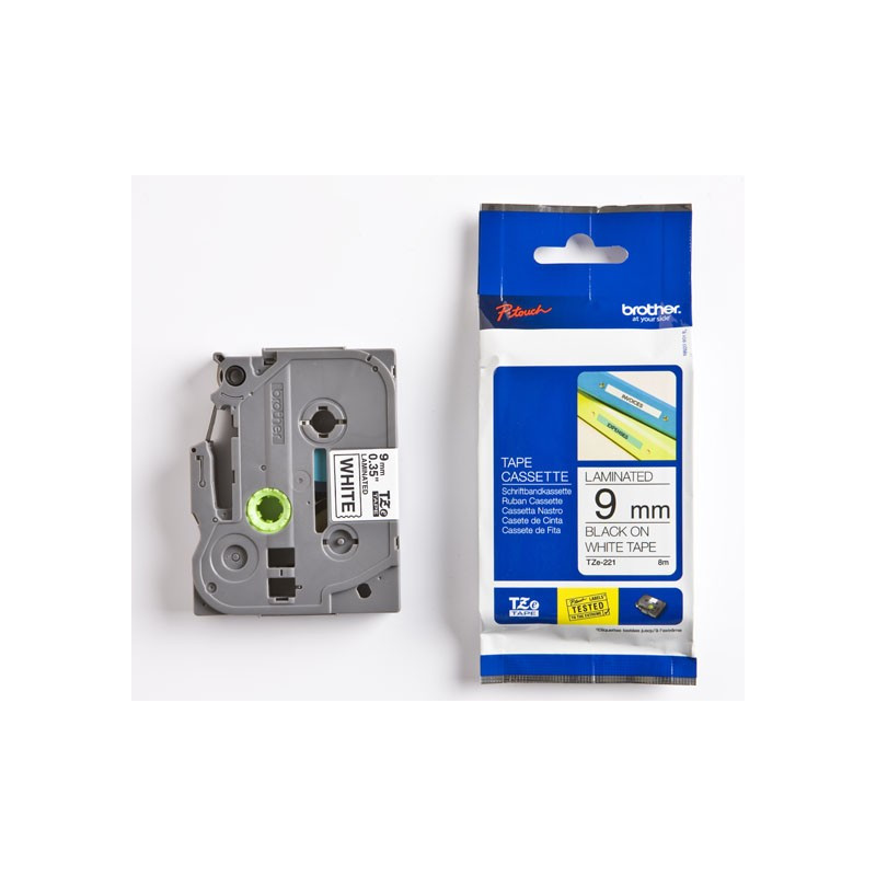 Brother TZe-221 9mm Musta/Valkoinen (P-Touch)
