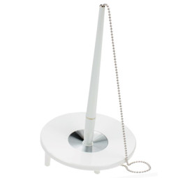 Ballograf 128 Kuulakynä valkoinen pöytätelineessä (ak)