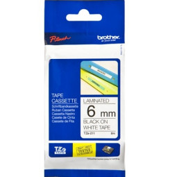 Brother P-Touch 6mm TZe-211 musta/valkoinen