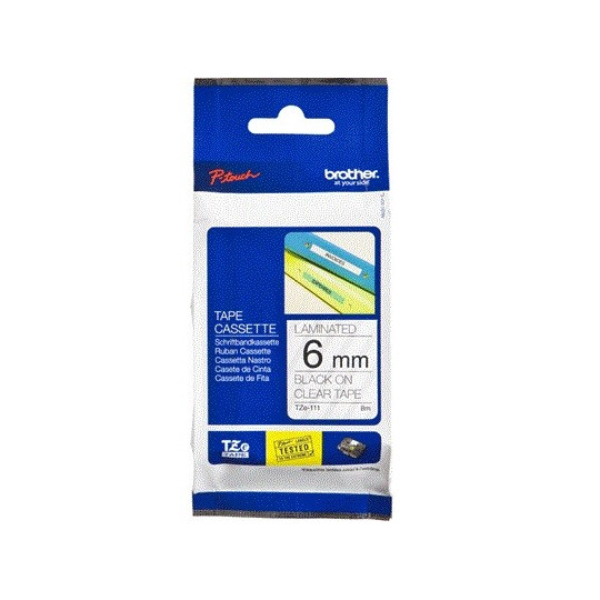 Brother P-Touch 6mm TZe-111 musta/kirkas