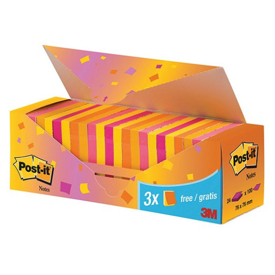 Post-It 654 76x76 Viestilappu Säästövärilajitelma