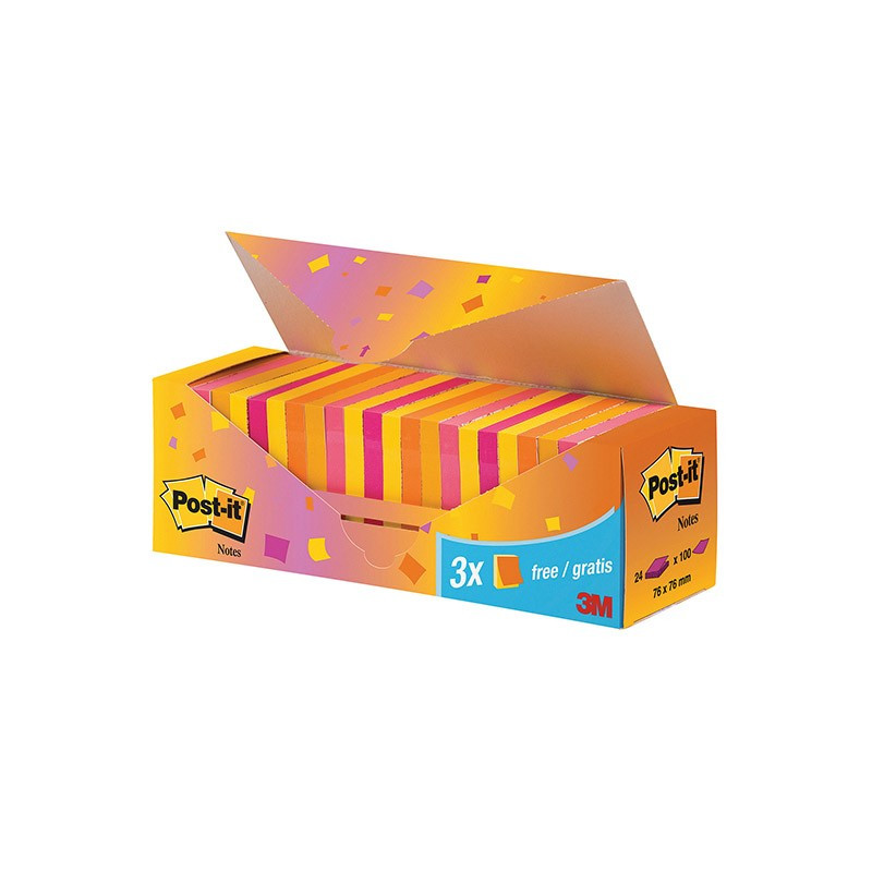 Post-It 654 76x76 Viestilappu Säästövärilajitelma