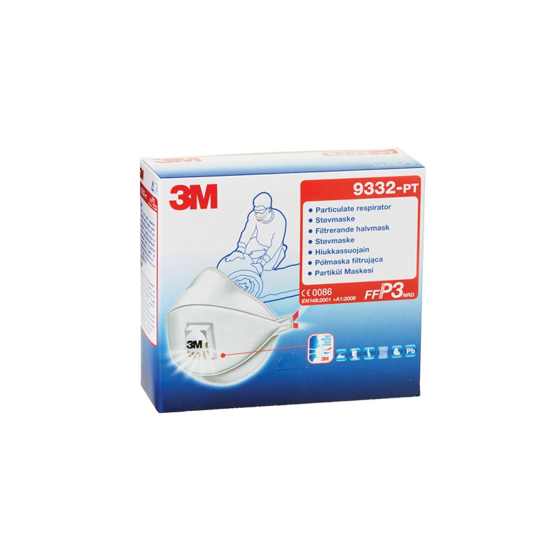 Hengityssuojain FFP3 3M Aura 9332+ Venttiilillä (10 kpl/pakkaus).