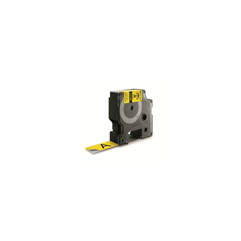 Dymo RP 19mm Vinyyliteippi musta/keltainen 18433