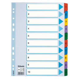 Numerohakemisto 1-10 Esselte Mylar A4 100161