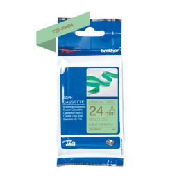 Brother TZe-R354 24mm Satiininauha kulta/mintunvihreä (P-Touch)