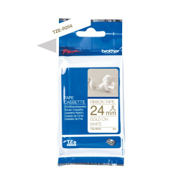 Brother TZe-R254 24mm Satiininauha kulta/valkoinen (P-Touch)