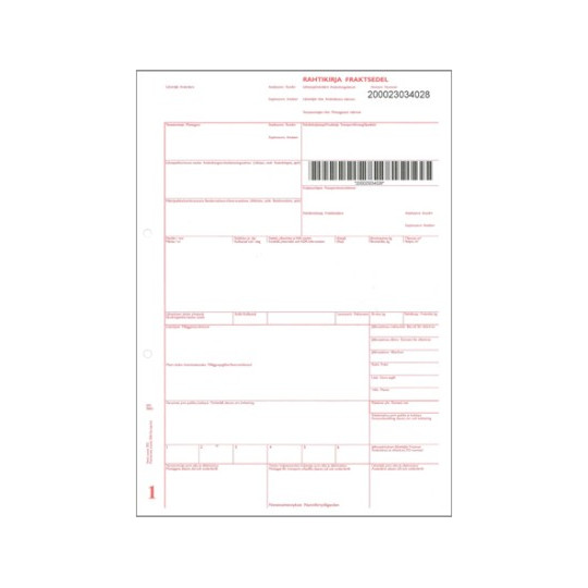 Rahtikirjalomake 4-os. juokseva numero /300kpl