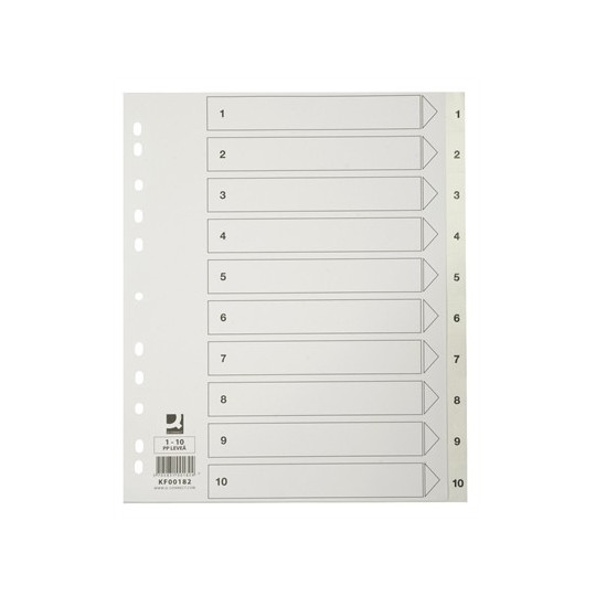 Numerohakemisto 1-10 ylileveä muovi