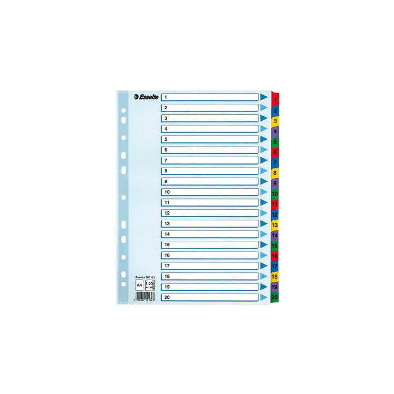 Numerohakemisto 1-20 Esselte Mylar A4 100163