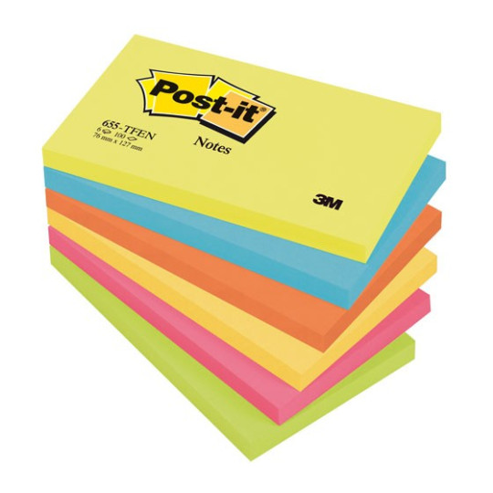 Viestilappu Post-It Energetic 76x127mm /6x100kpl