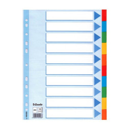 Hakemisto Esselte A4 kartonki 10-os moniväri