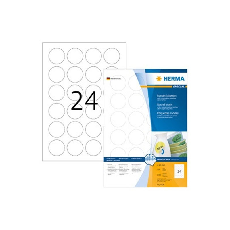 Irtoava tarra pyöreä 40mm Herma 4476 Movables