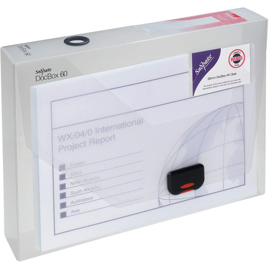 Arkistokotelo Snopake DocBox A4 60mm - säilytyskotelo kestävästä muovista