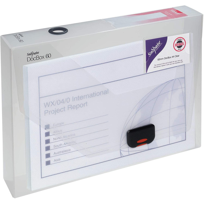 Arkistokotelo Snopake DocBox A4 60mm - säilytyskotelo kestävästä muovista